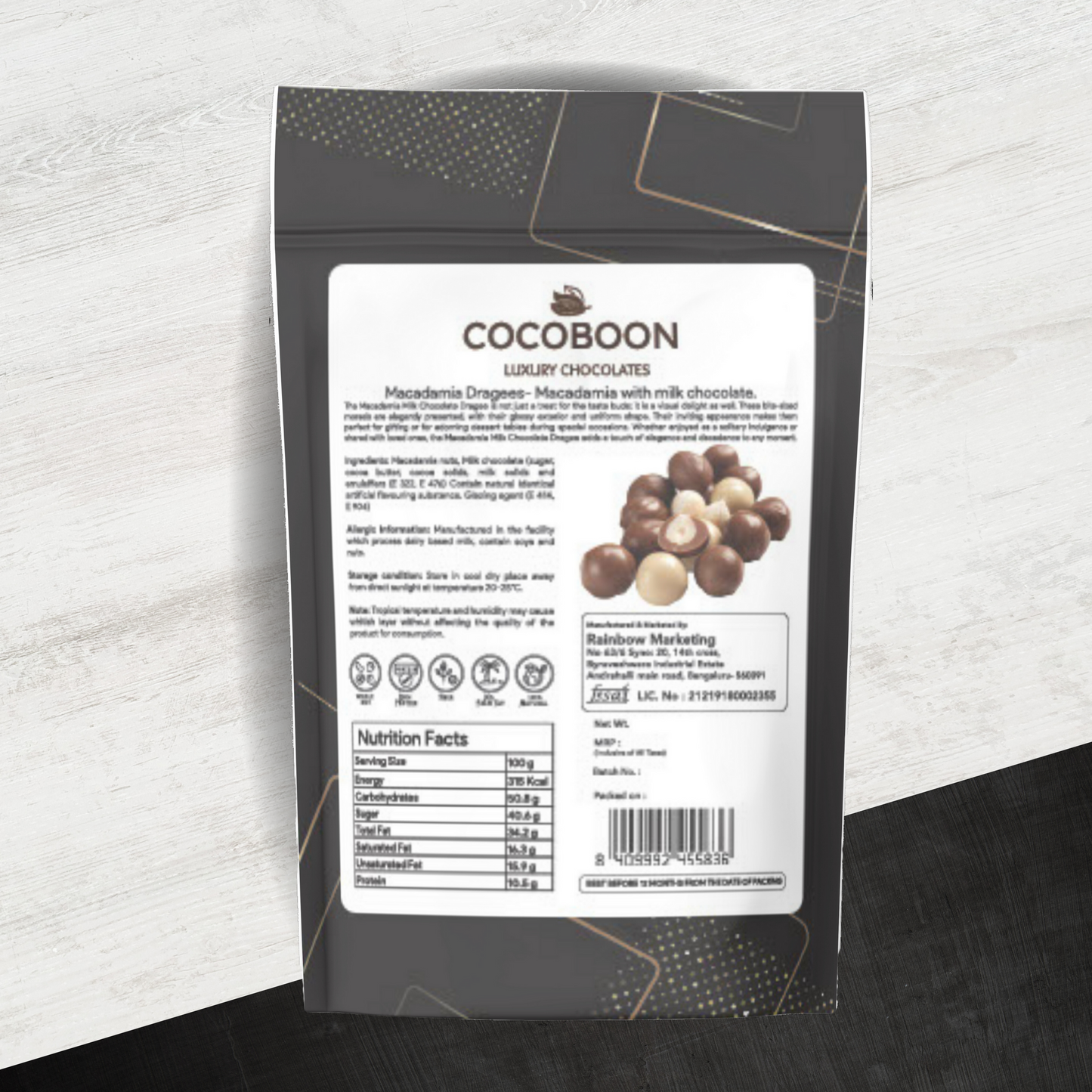 Macadamia With Milk Chocolate (120g)