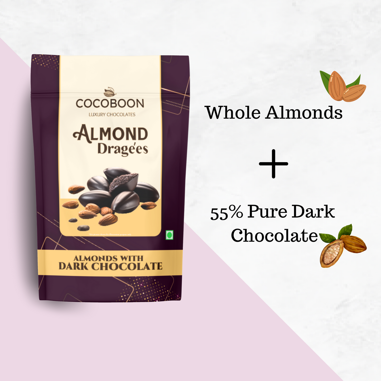 Almond With Dark Chocolate (160g)